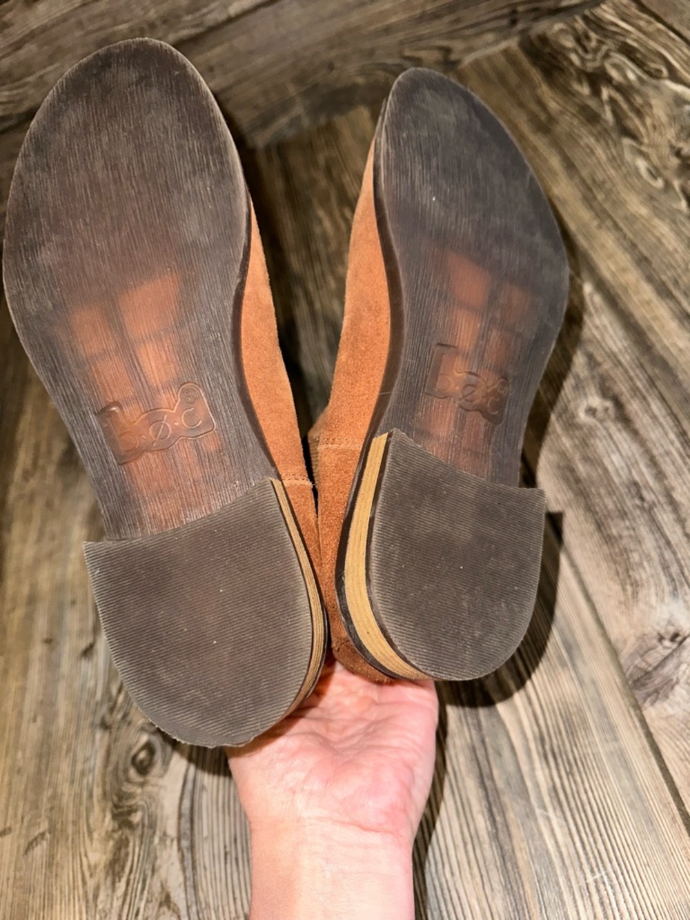 B.o.c. Women Suede Chelsea Ankle Boots in Chestnut Brown Block Heel Size 9 - Picture 4 of 5